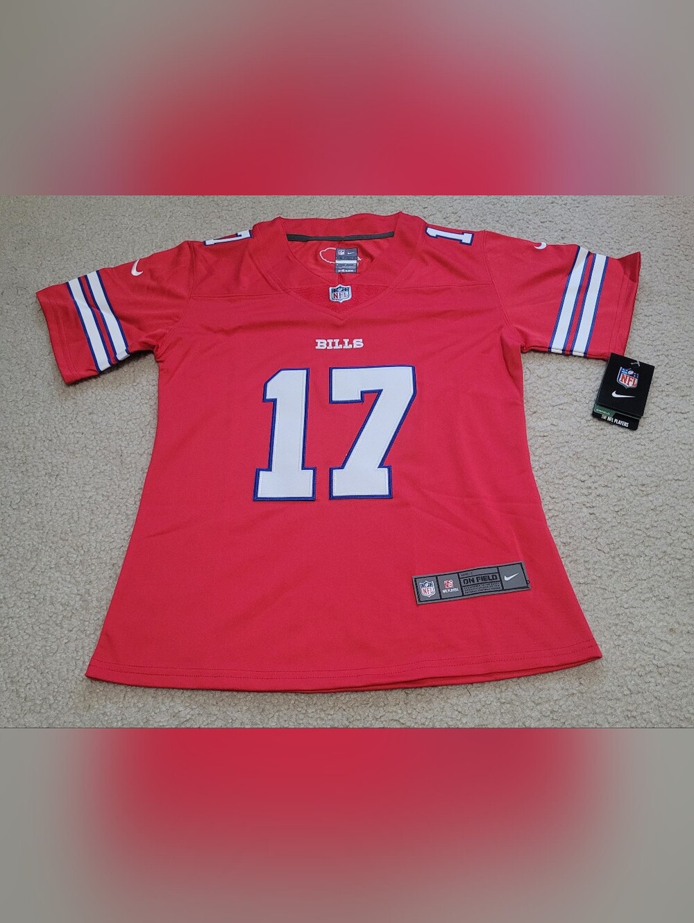 Buffalo Bills Josh Allen #17 Stitched NFL Red Game Jersey Women S